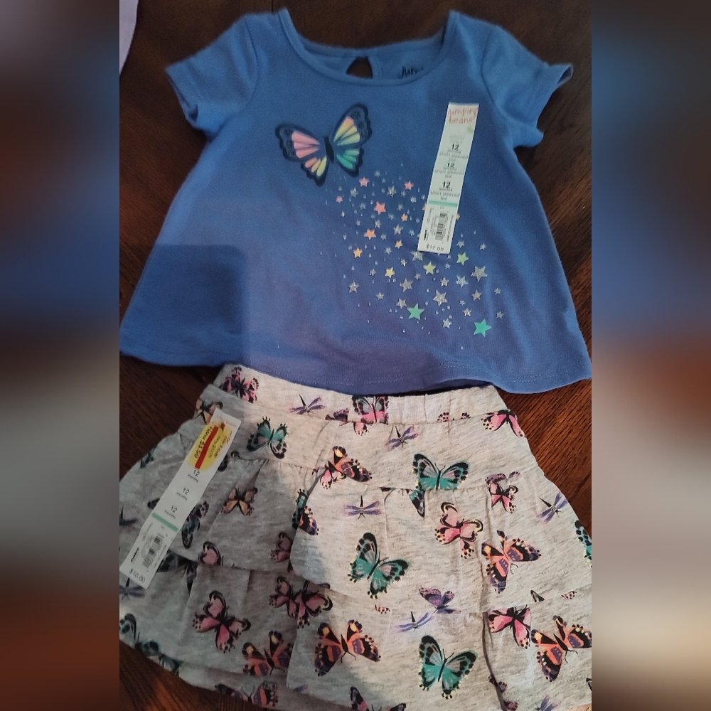 NWT 12M Jumping Beans scooter 2pc. Outfit